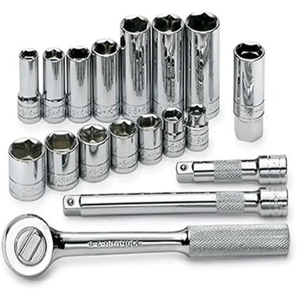 NEW!!! SK 94520 18 pc 3/8" SAE Socket Ratchet Set Extension Driver Tool